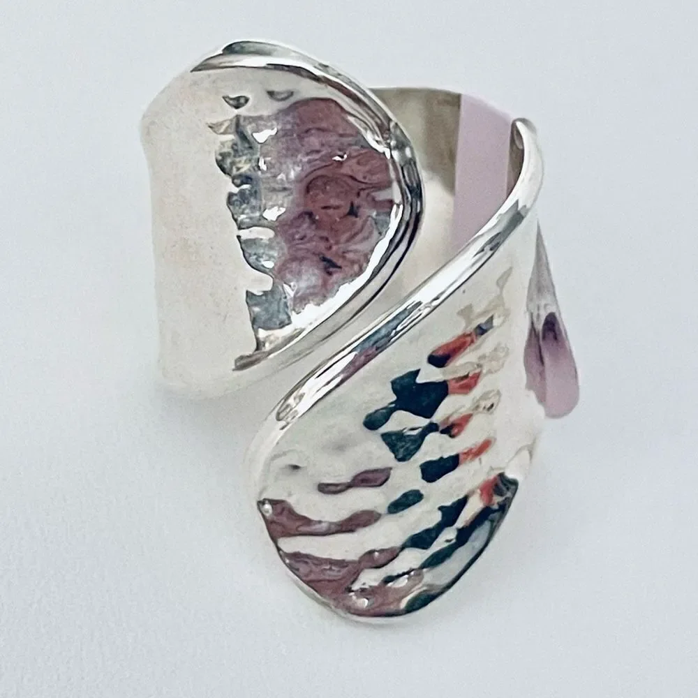 NWT Made in Mexico .925 Sz 8 Sterling Silver Wrapped around Polished Big Ring